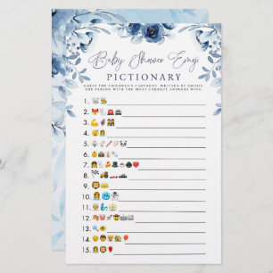 Emoji do Chá de fraldas de Aquarela Azul
