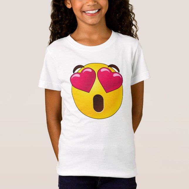 Emoji Heart Eyes Dias de os namorados T-Shirt (Frente)