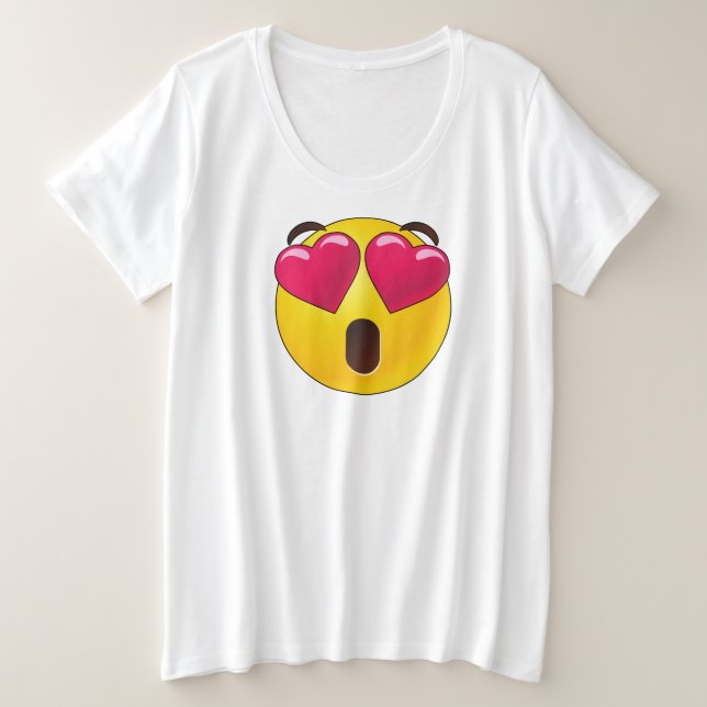 Emoji Heart Eyes Namorados T-Shirt (Frente do Design)