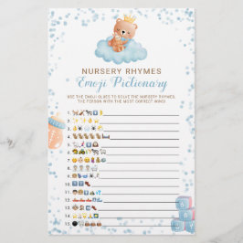 Emoji Pictionary Boy Bear Blue Chá de fraldas Game