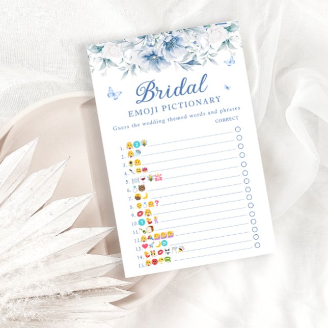 Emoji Pictionary Game Blue White Chá de panela (Criador carregado)