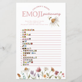 Emoji Pictionary Game do Chá de fraldas de Flor Se