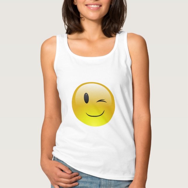 Emoji piscar os olhos Tank Top (Frente)