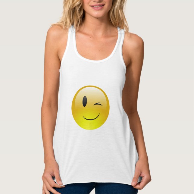 Emoji piscar os olhos Tank Top (Frente)