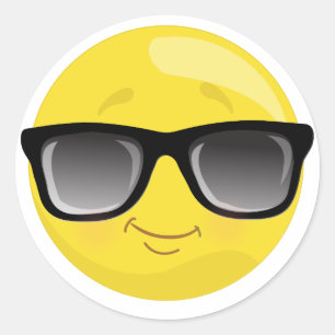 Emoji que veste etiquetas dos óculos de sol