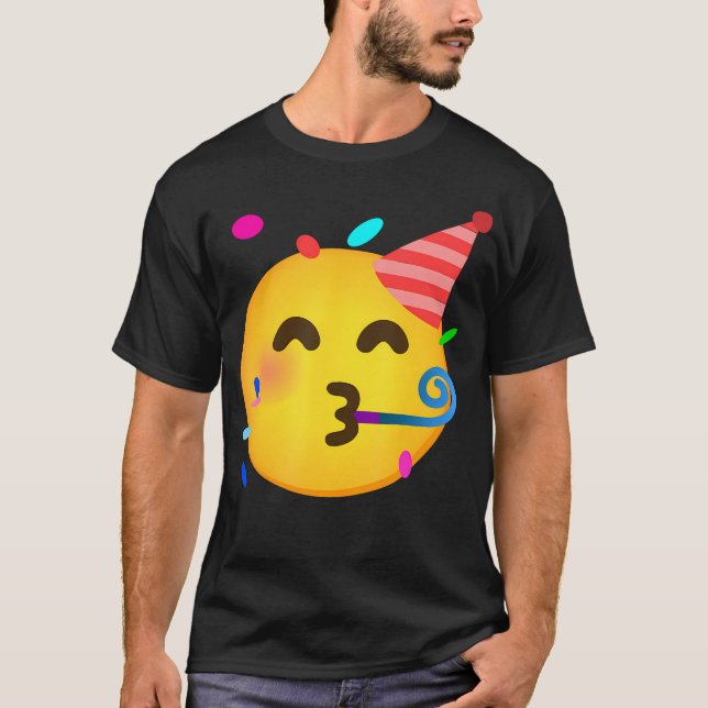 Emoticon Partilhando Face Birthday T-Shirt (Frente)