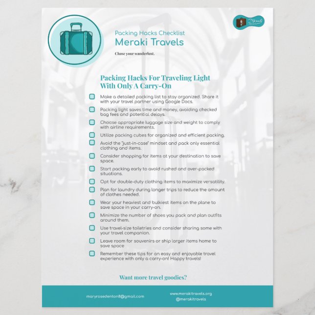 Empacotamento de Hacks para Viajar com apenas um C (Frente)