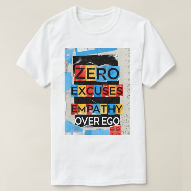 Empatia Sobre Ego Zero Explica Unisex T-Shirt (Frente do Design)