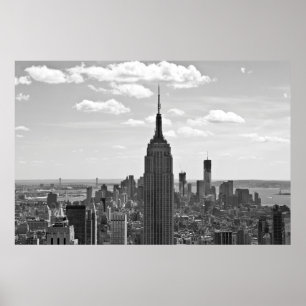 Empire State Building Black and White poster