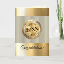 Empregado de emblema em ouro falso do cartão de an
