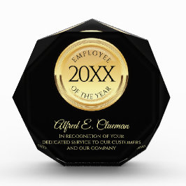 Empregado voluntário de emblema em ouro Faux do an