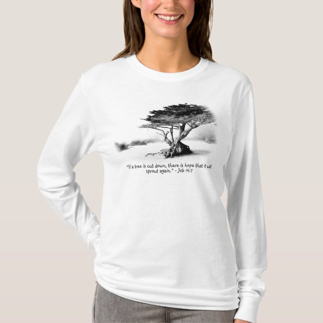 EMPREGO 14:7 T-Shirt de longa distância, de uso fe (Frente)