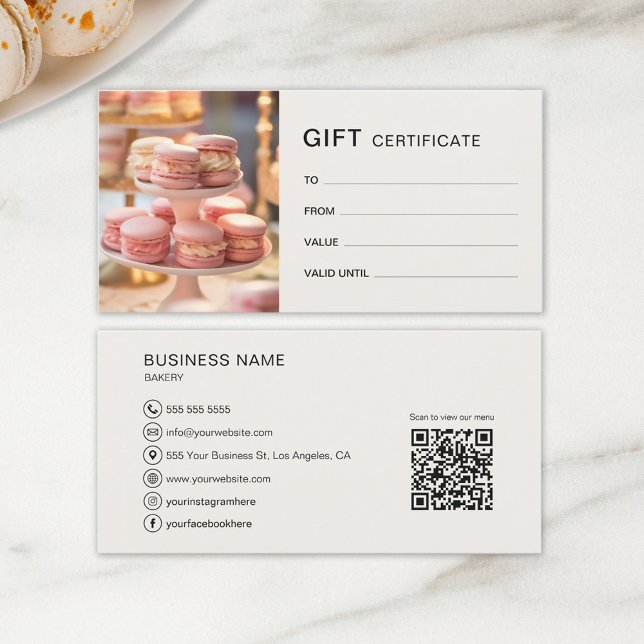 Empresa de Bolo de Cupcake de Certificado de Prese (Gift Certificate Bakery Cupcake Cake Shop Business by MINTIC DESIGN STUDIO)