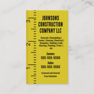 Empresa de construção com Cartão de visita de fita