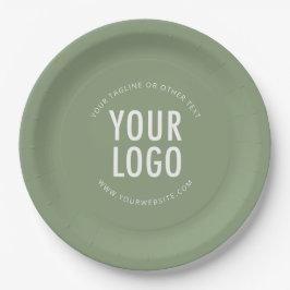 Empresa de Pratos de Papel Verde Sálvia Logotipo M