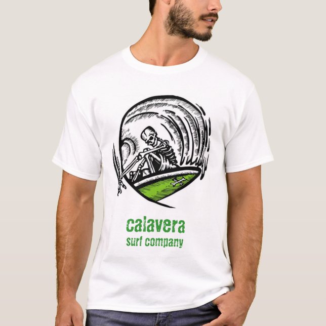 empresa do surf do calavera - camisa do logotipo (Frente)
