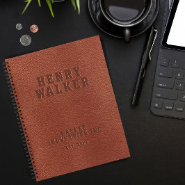 Empresa Emboscada Castanho Personalizado Couro Veg