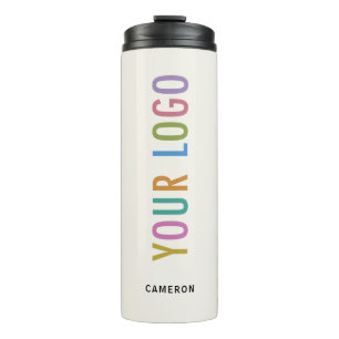 Empresa Logo Garrafa Térmica Isolada Ecru 12 oz