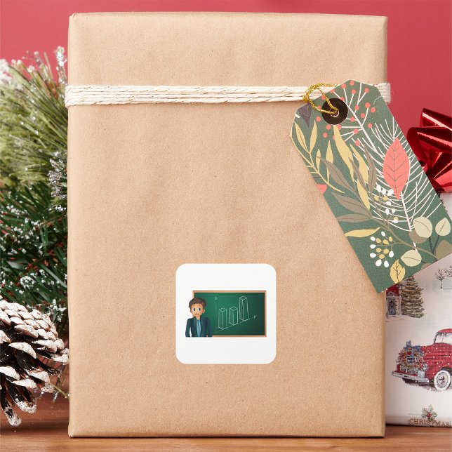 Empresário que apresenta autocolantes (Criador carregado)