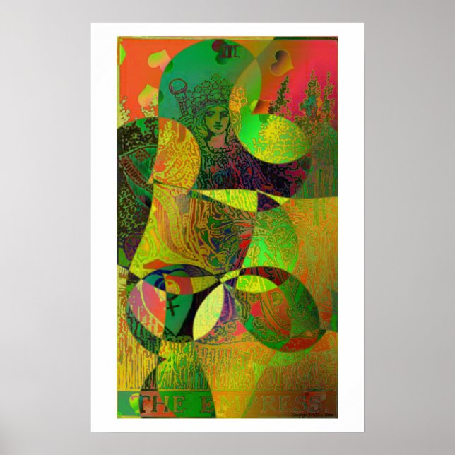 Empress Tarot Card Psychedelic Poster (Frente)
