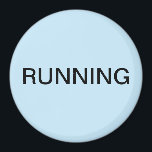 Empurrando íman de máquina de lavar louça azul-cla<br><div class="desc">Íman mínimo de cozinha da máquina de lavar louça "em execução" com um fundo azul claro que o ajuda com a organização da cozinha. Personalize com o seu texto.</div>