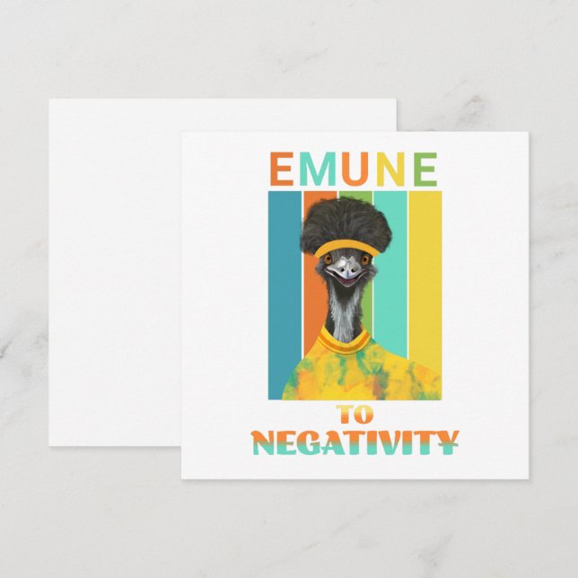 Emu Bird Pun Engraçado - Emune à Negatividade (Frente/Verso)