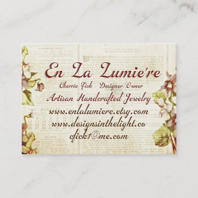 En La Lumiere cartão de visita setembro de 2012 (Frente)