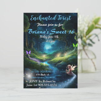 Encantado Forest Fairy Sweet 16 Convites