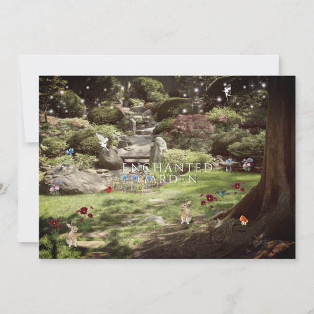 Encantado Jardim Doce Dezesseis Convite (Frente)