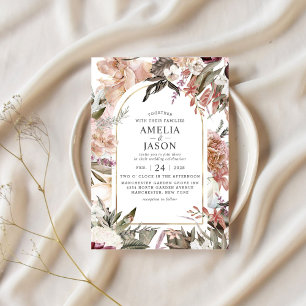 Encantado Jardim Elegante Floral Boho Convite