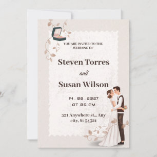 Encantador bege Romântico atrai convite para casam