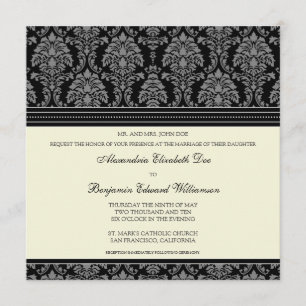 Encantador convite para casamento na Praça Damask