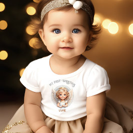 Encantador de Natal Bonito Primeira Camiseta de Na
