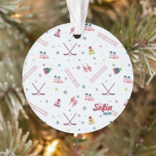 Encantador ornamento de esportes de inverno person