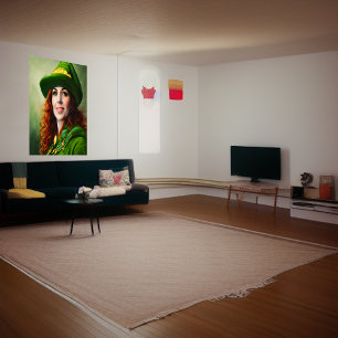 Encantadora de cabelos vermelhos   AI Art Poster