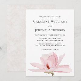 Encantadora Magnolia Rosa Convite Para Casamento