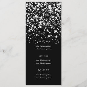 Encanto da meia-noite da prata elegante do menu do