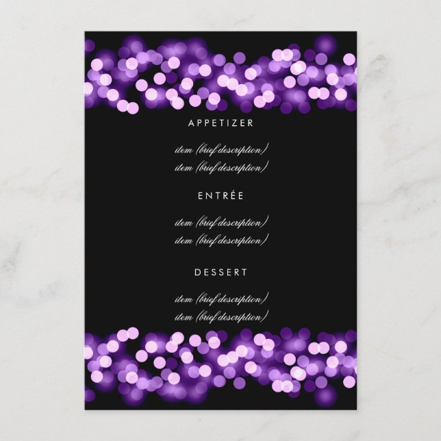 Encanto roxo de Hollywood do menu elegante do (Frente)