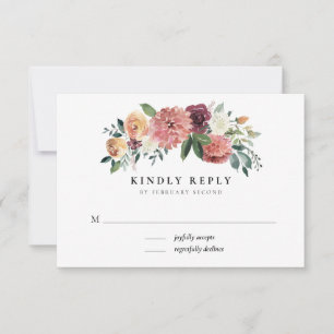 Encanto rústico Borgonha RSVP Wedding floral