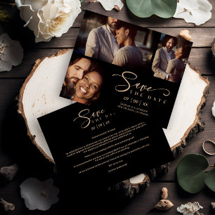 Encaro Black Trendy Collage Casamento 3 Fotos