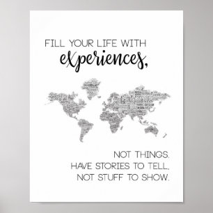 Encha sua vida com as experiências, não poster d