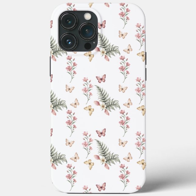 Enchanted Butterfly Garden Romantic Floral Pattern (Verso)