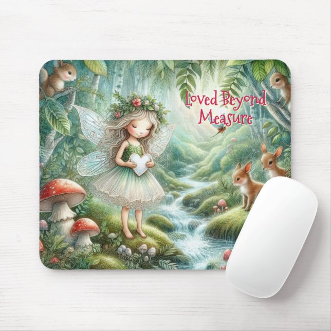 Enchanted Woodland Fairy Mouse Pad (Com mouse)