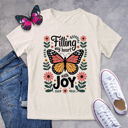 Enchendo meu coração com a camisa da borboleta de