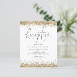 Encl de Recepção de casamento de Glitter Dourada d