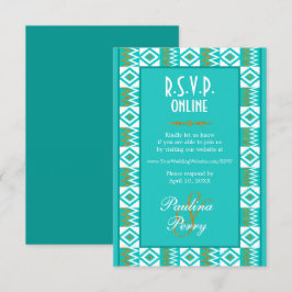 Enclosure de RSVP Online Africano Aqua Azul Kente