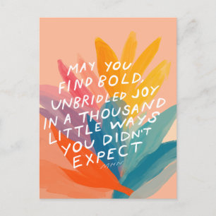 Encontrando Alegria - Cartão Postal Encorajador