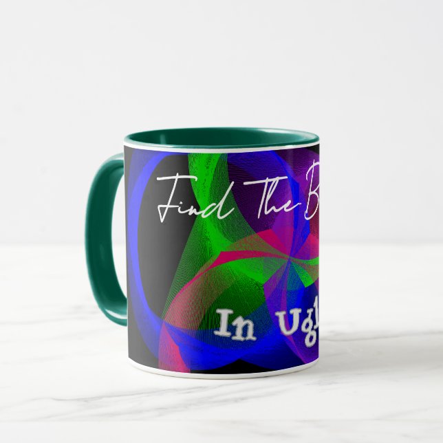 Encontre A Beleza Na Caneca De Café Feia (Frente Esquerda)