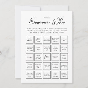 Encontre Alguém Que Convidou Um Cartão De Jogo De 