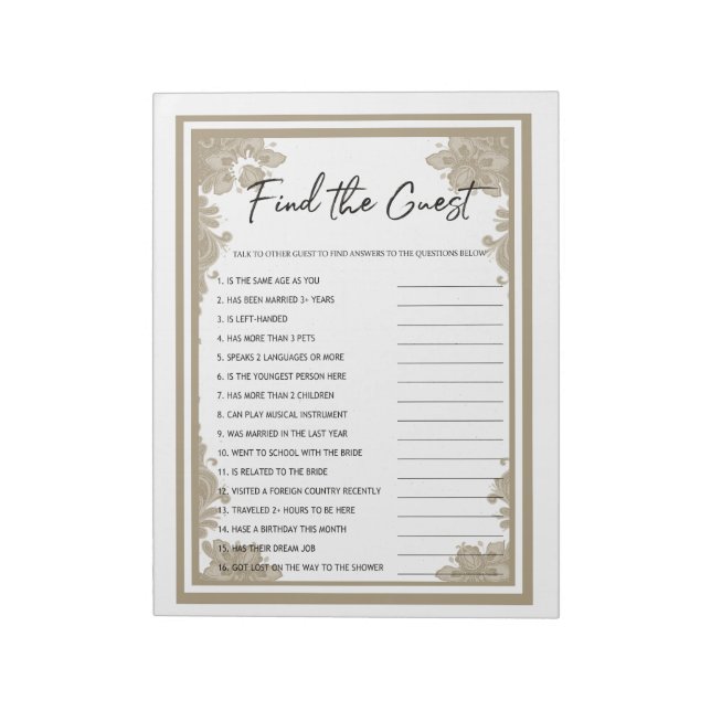 Encontre O Bloco De Notas De Jogo Convidado (Invertido)